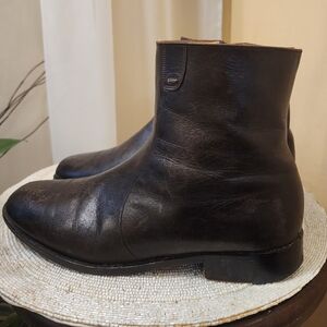 Bally Lexus Parawet Zip Ankle Boots Brown Leather Made in Switzerland Men's 8 D.